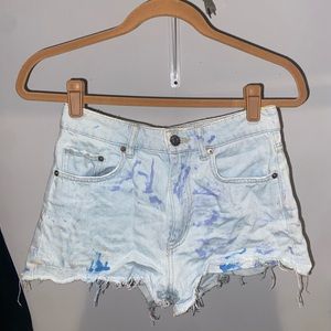 Shorts denim painted detail